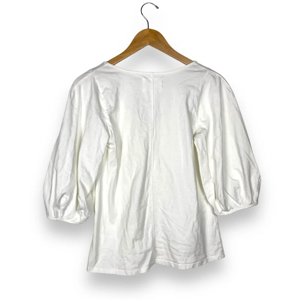 Velvet By Graham & Spencer Puff Sleeve Bodice White blouse top 100% Cotton XS - Picture 6 of 8